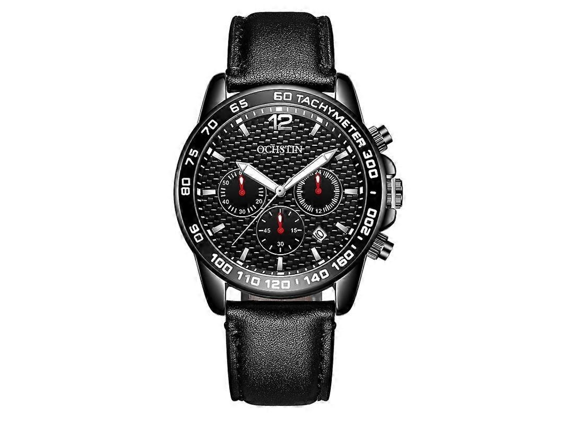 Relógio Ochstin 6117 Fashion, Casual, Em Couro, Para Esportes Ao Ar Livre, Resistente À Água (preto)