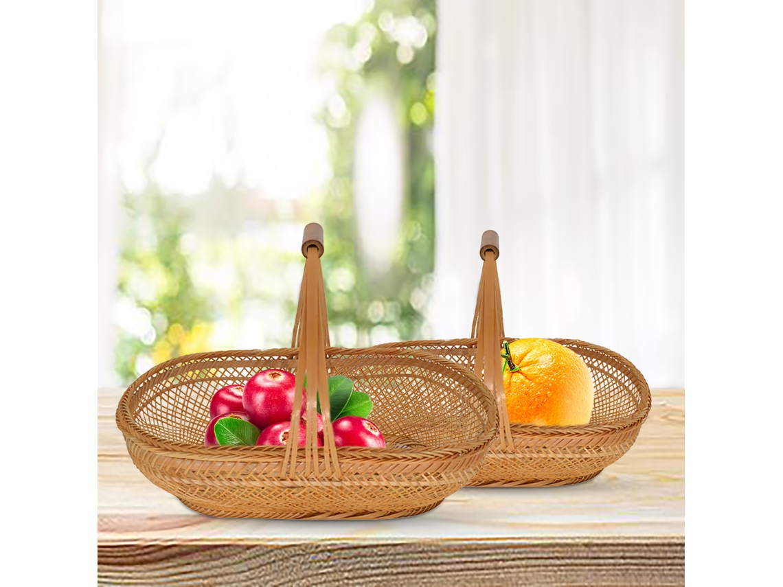 Type 2 Weaving Storage Basket (1.5kg Load Bearing, Comfortable Handle) Eoocoo