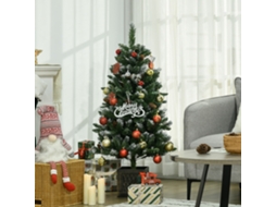 Árvore De Natal Artificial Nevada Altura 120 Cm Com 328 Ramos E Suporte Metálico Verde