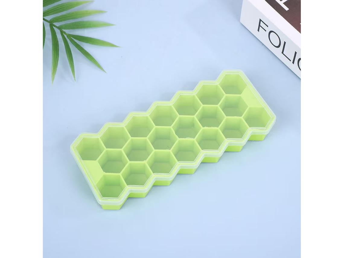 Forma De Gelo Em Forma De Favo De Mel Com Tampa, 20 Cavidades, Reutilizável Para Bebidas, Café, Whisky E Cocktails. Verde Hexinyigjly