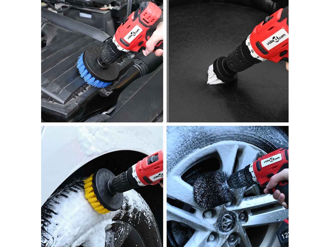 Vidaxl Conjunto De Escovas Para Carro Multicolor Vime Pe