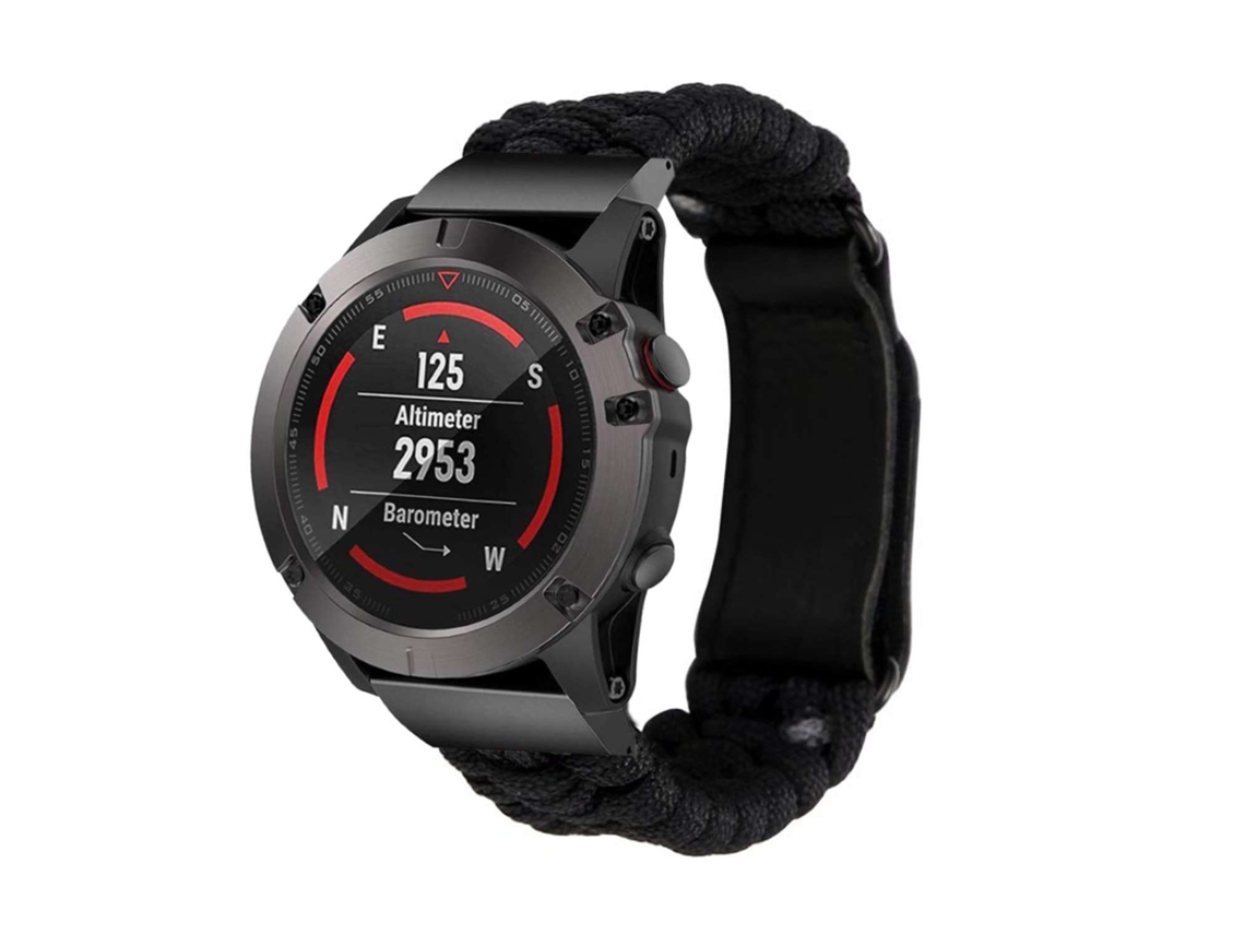 Bracelete Pulseira Fio Entrançado para Garmin Instinct Crossover Preto