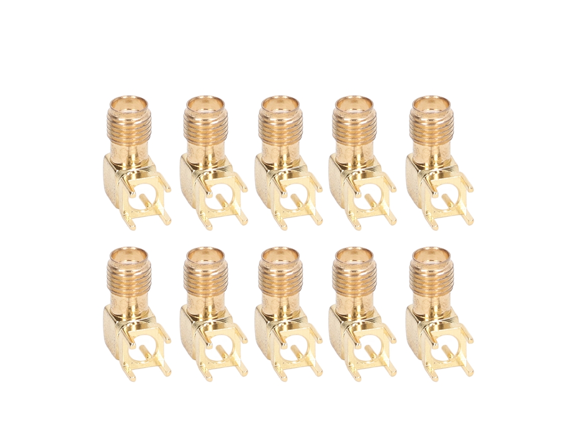 Conjunto de 10 Conectores de Painel Rf de 90 Graus 4 Pinos Base de Antena Placa Pcb Adaptador Coaxial Smakwe Ofc 50ω