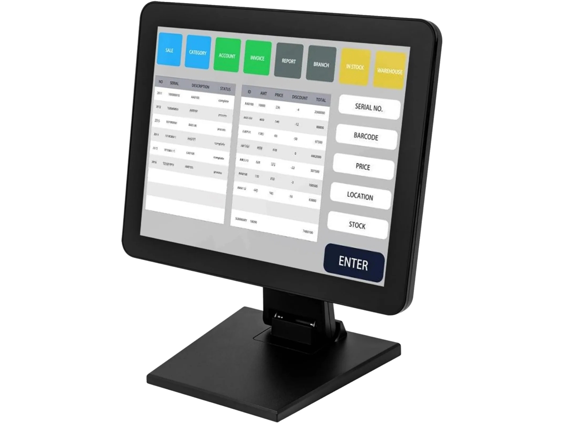 Caixa Registradora Com Tela Touch, Lcd De 15 Polegadas, Compatível Com Usb, Baixo Consumo De Energia, Resolução De 1024 X 768, Suporte A