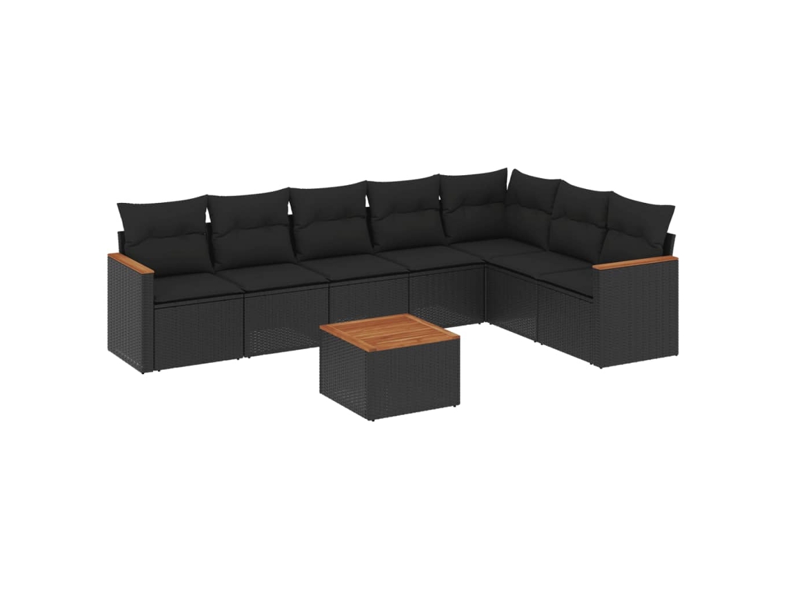 Garden Sofa Set, Garden Sofa Sets Vidaxl Preto Rattan / Vime (n/a)