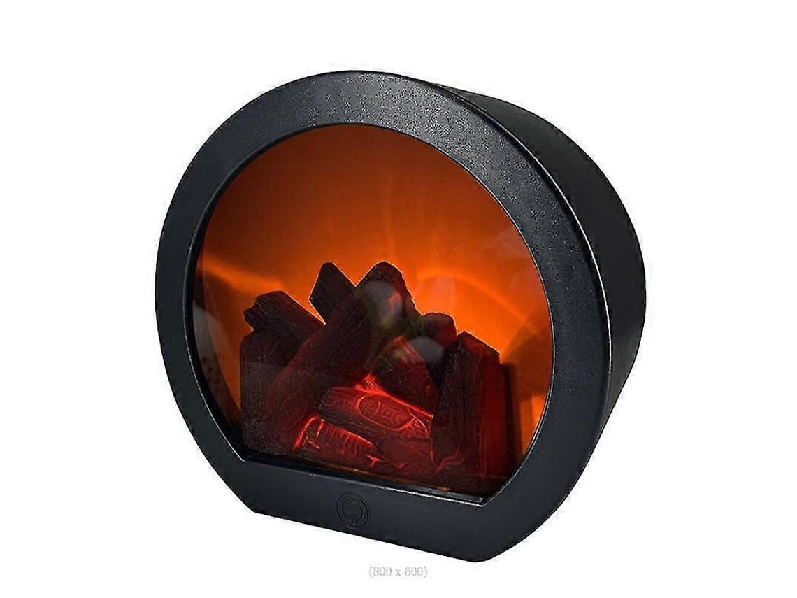 Flame Fireplace Wind Lamp Smart Touch Switch Simulated Charcoal Ornaments Home Craft Wind Lamp