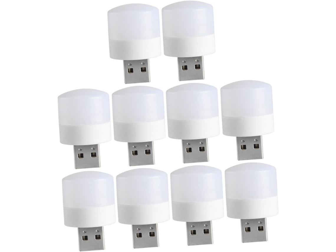 Conjunto De 10 Luminárias Noturnas Led Usb Compactas, Luz Suave E Sem