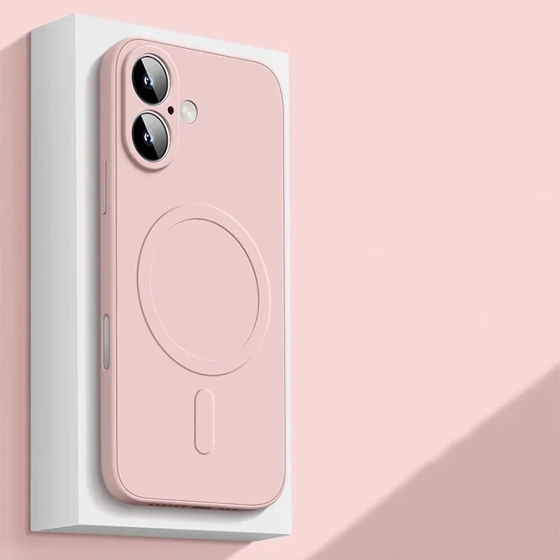 Capa Protetora De Silicone Líquido (para Iphone 12 Pro Max Rosa), Carregamento Sem Fio, Resistente A Impactos.