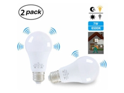 Lâmpada Led E27 com Sensor de Movimento, 7w, Branca, Pacote com 2 Unidades BRILVIBERA