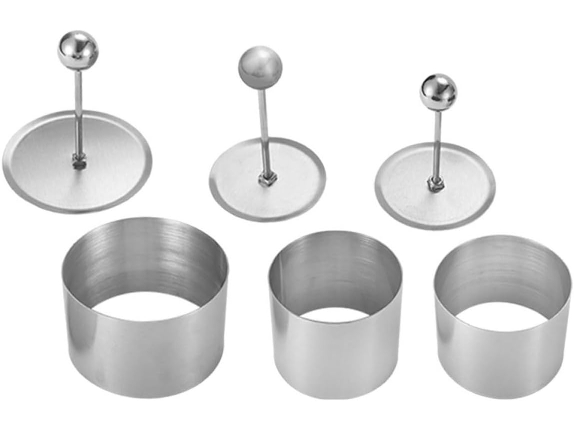 Conjunto De 3 Formas Redondas De Aço Inoxidável Para Arroz, Onigiri