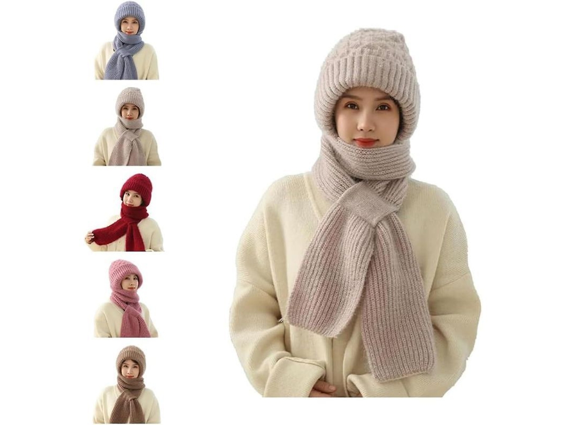 2026 gorro Bufanda Integrado Antiviento para Invierno, Calientito Con Protección de Orejas