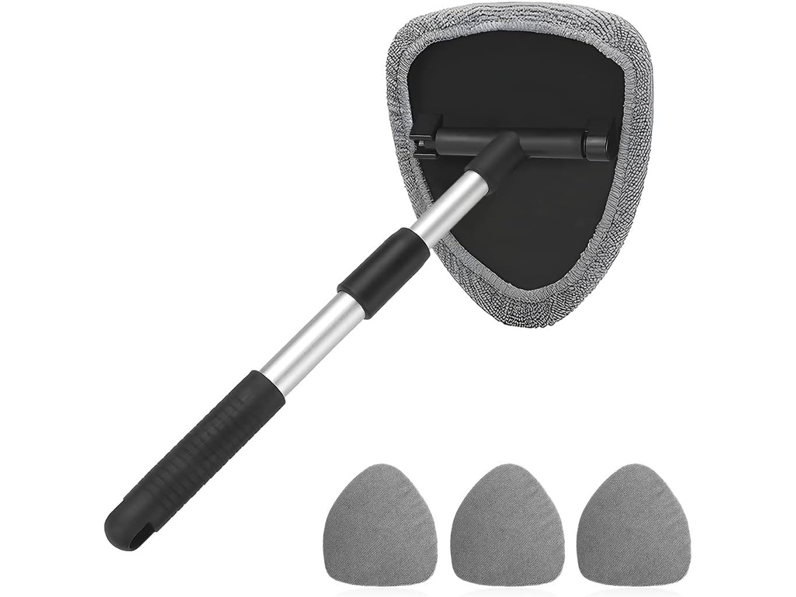 Escova Telescópica Para Para-brisa, 5 Capas, Microfibra, Para Vidros E Espelhos, Para Carro, Cinza