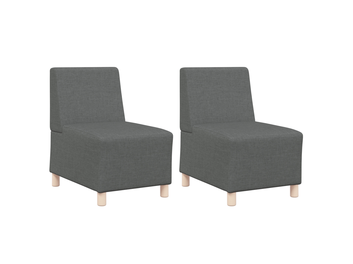 Conjunto 2 Conjunto De Sofá Moderno Vidaxl Cinzento Tecido (55 X 74 X 82 Cm)