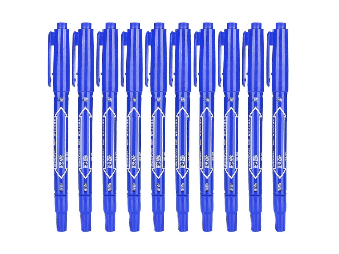 Conjunto De 10 Marcadores De Ponta Dupla De Secagem Rápida Para Desenho, Escrita E Arte Olysi Shop (azul)