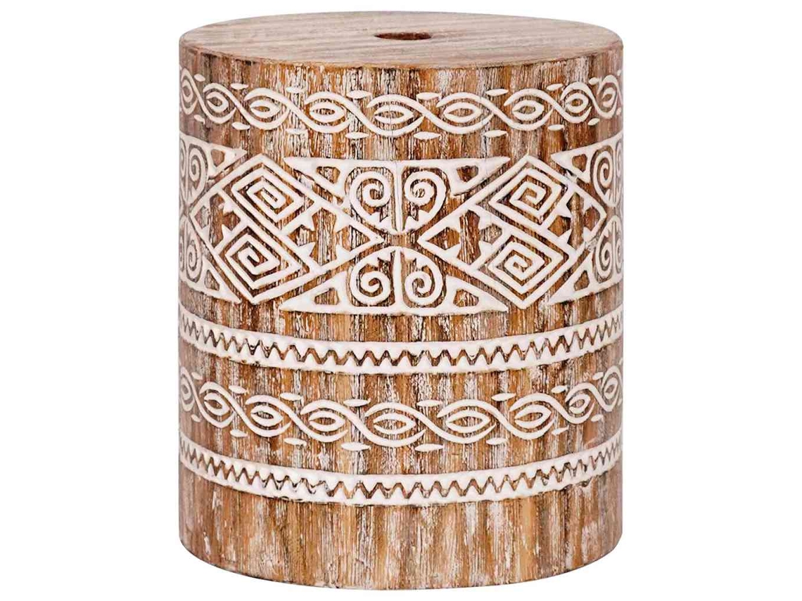 Conjunto 1 Base Para Chapéu De Sol Vidaxl Branco Madeira (ø34 X 40 Cm)