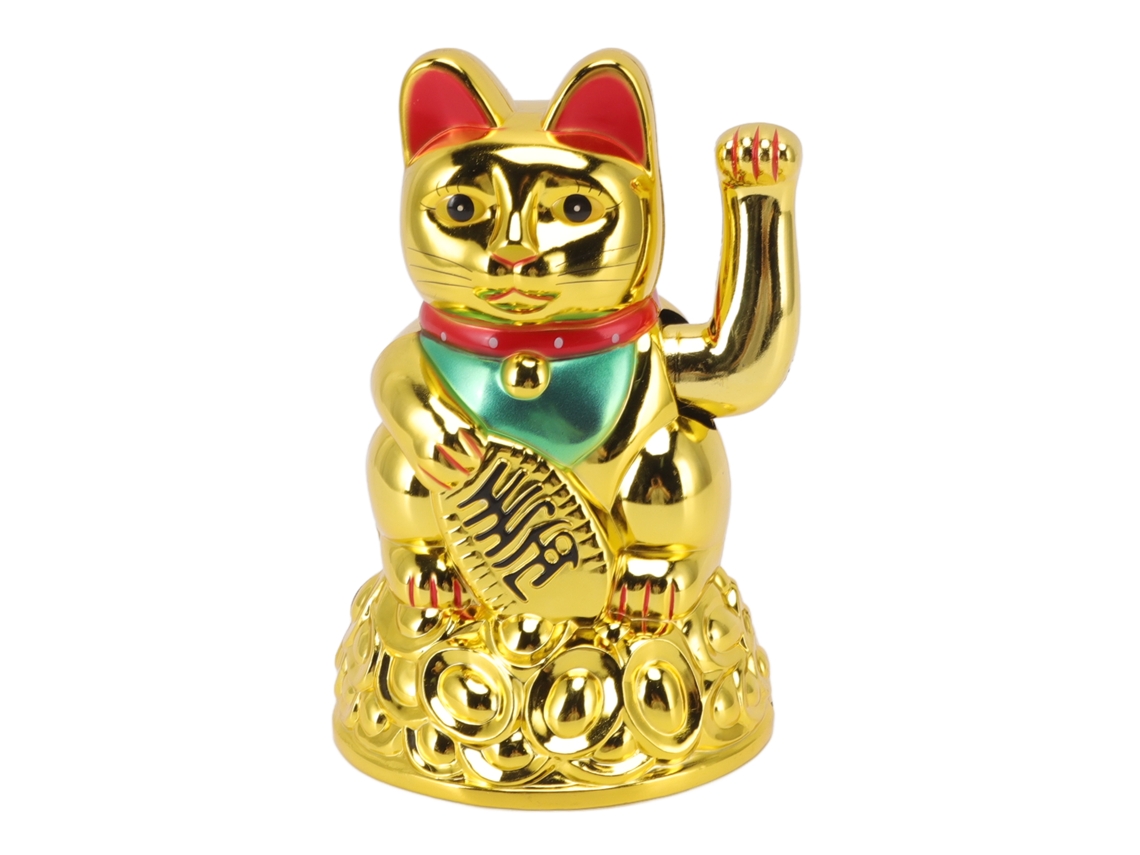 Adorno Gato Da Sorte Laxiscreed 6in Dourado Para Decoração E Boa Sorte