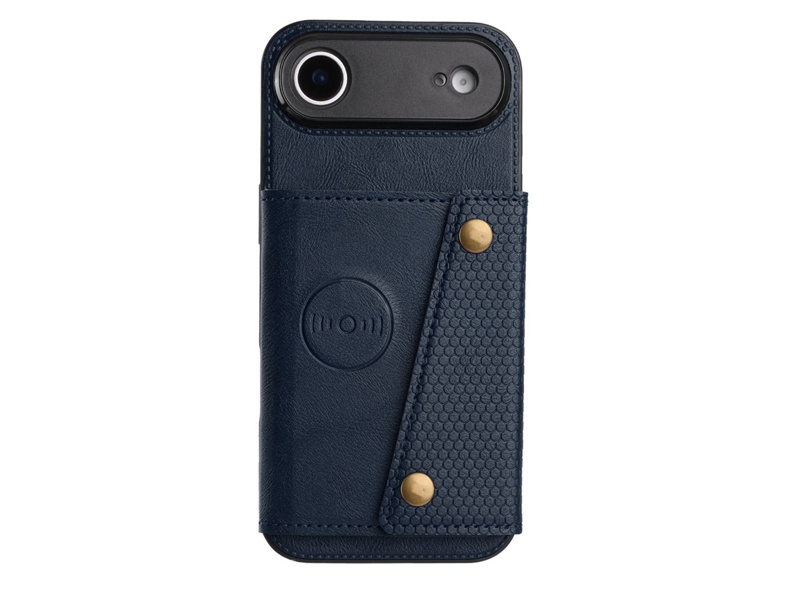 Capa Retrô Para Iphone 17 Air Com Compartimento Para Cartão E Fecho De Botão.