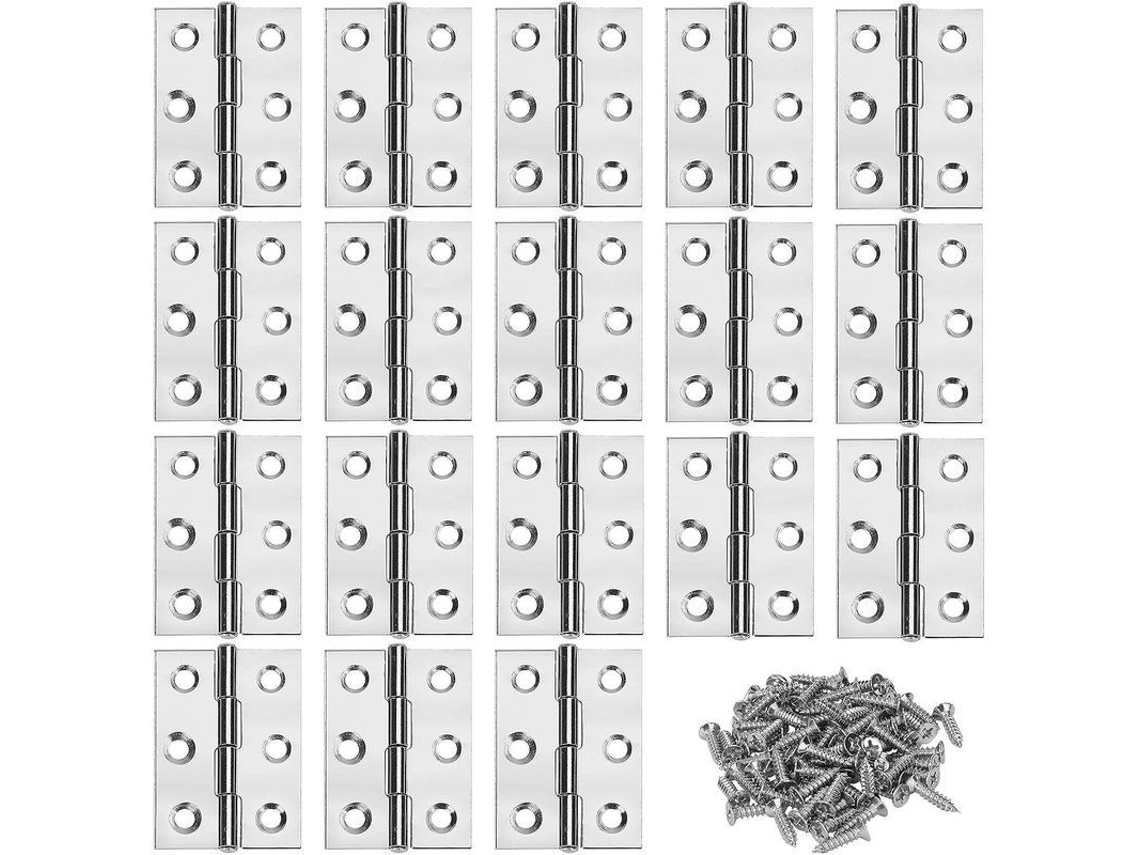 Bisagras de Aço Inoxidável para Móveis, 18 Peças, 44x32mm | S/MARCA