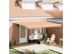 Vidaxl Toldo Retrátil Amarelo E Laranja 450 × 350 Cm Poliéster