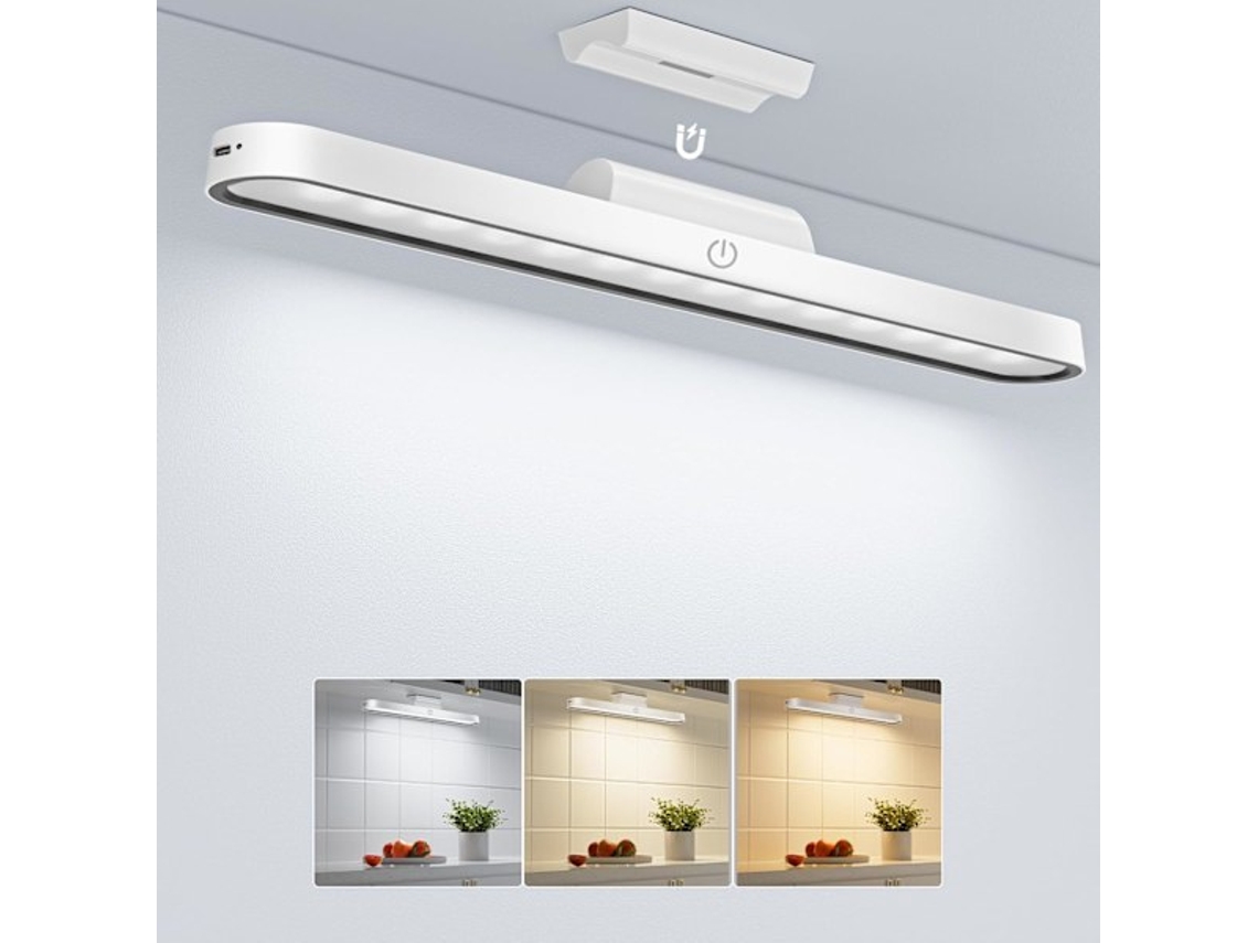 Lâmpada Led de 2500mah Recarregável Via Usb, Luz Noturna Ajustável com Controle por Toque, Ideal para Armários e Guarda, Roupas BRILVIBERA