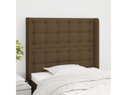 Cabeceira Camapainel De Cabeceira C/ Abas Tecido 83x16x118/128 Cm Castanho Escuro Lovely Home