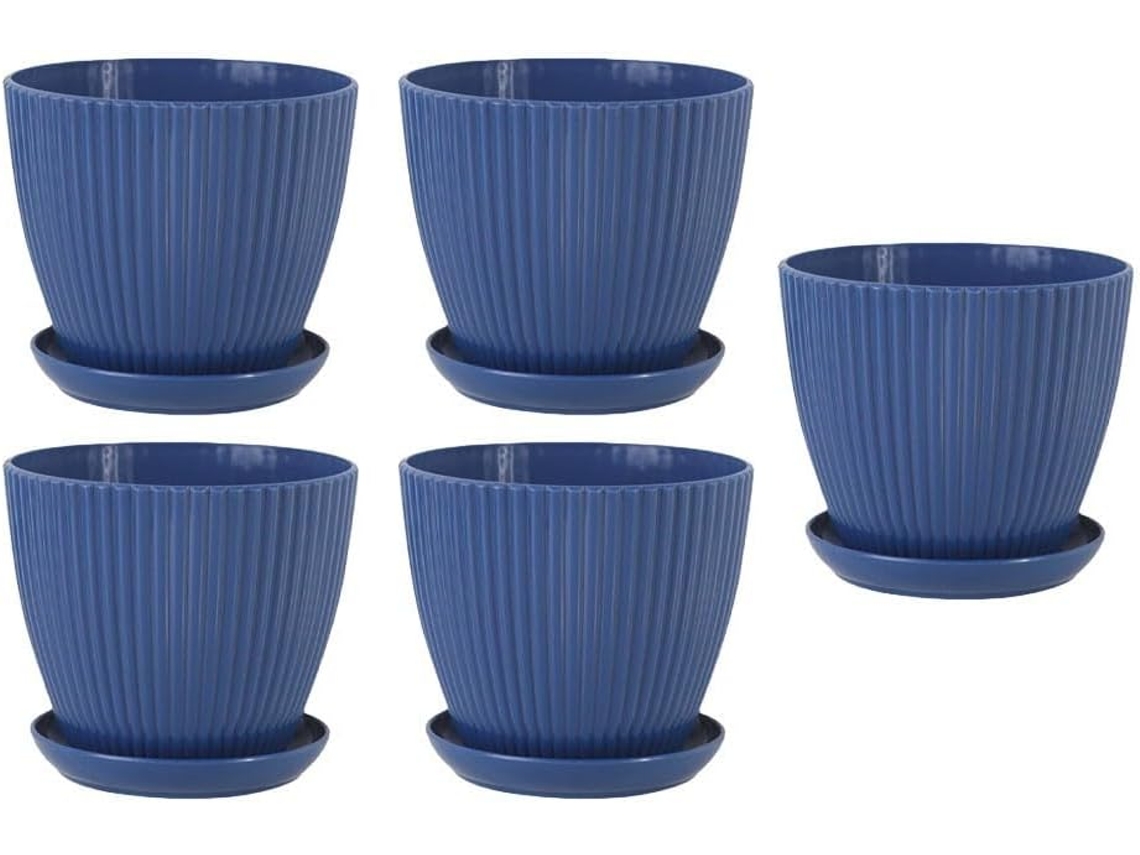Conjunto De 5 Vasos De Flores Modernos De 15, 2 Cm Para O Cultivo Eficiente De Plantas De Interior E Exterior,
