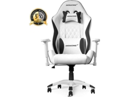 Cadeira Gaming AKRACING L. Series California Laguna (Até 150 kg - Elevador a gás Classe 4 - Preto e Branco)
