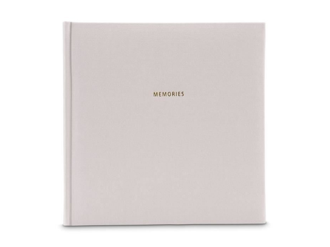 Álbum de Fotos, Memórias, 25 X 25 Cm, 50 Páginas Pretas, Capa de Tecido, Cinza BRILVIBERA