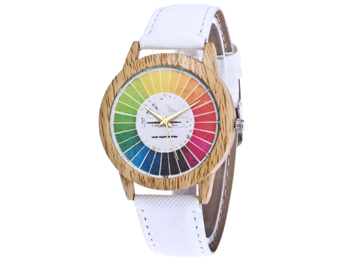 Relógio de Pulso Casual de Quartzo com Pulseira de Vaquero para Homem e Mulher Branco