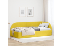 Vidaxl Estrutura De Cama De Canto Amarelo 80 Cm X 200 Cm Veludo