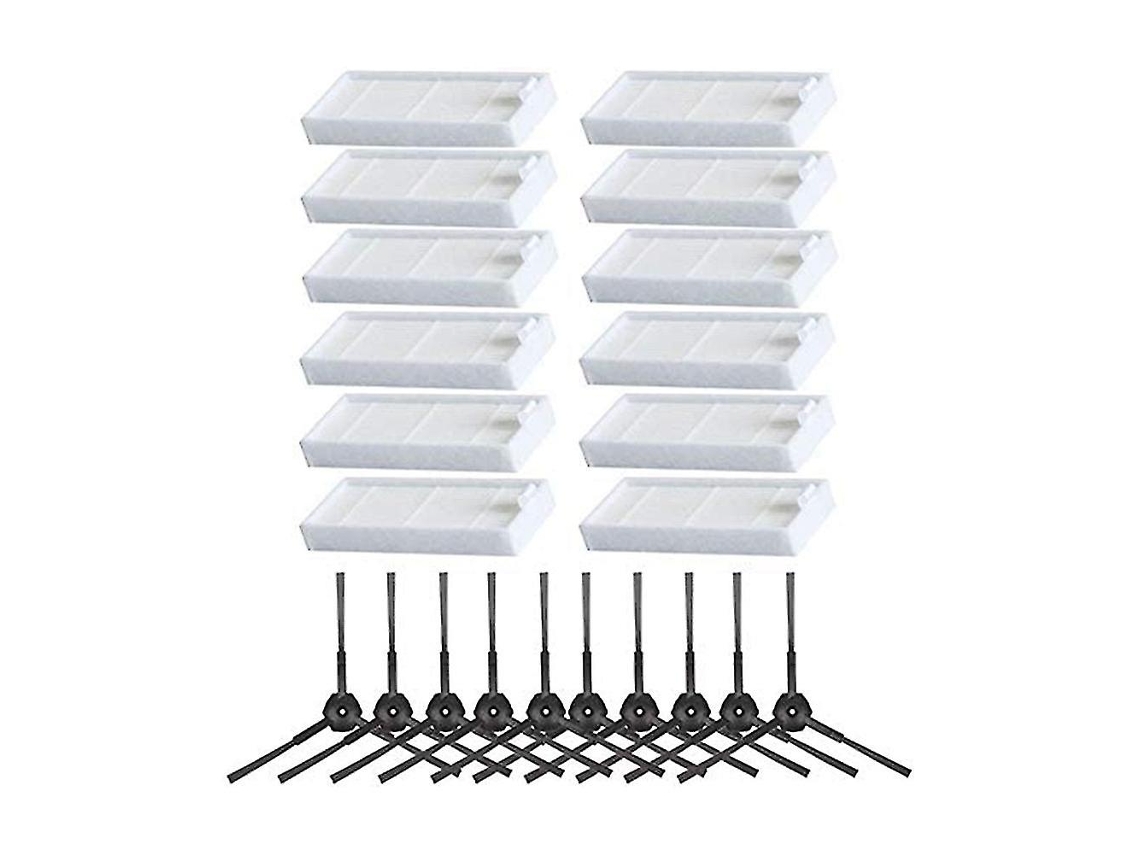 10 escova lateral + 12 filtro hepa para ilife v3 v3s v5 v5s v5s pro limpador
