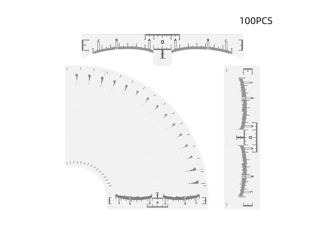 100pcs Régua De Sobrancelha Descártavel Stencil Kit Forma De Sobrancelha Para Microblading