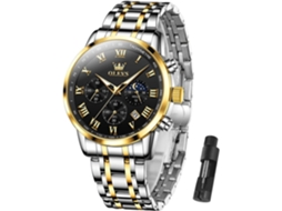 Lurelia Relógio Cronógrafo Masculino, Data/calendário, Luminoso, 41 Mm, 11 Mm, 7,8 Polegadas, Aço Inoxidável, Vidro Mineral, Resistente À Água