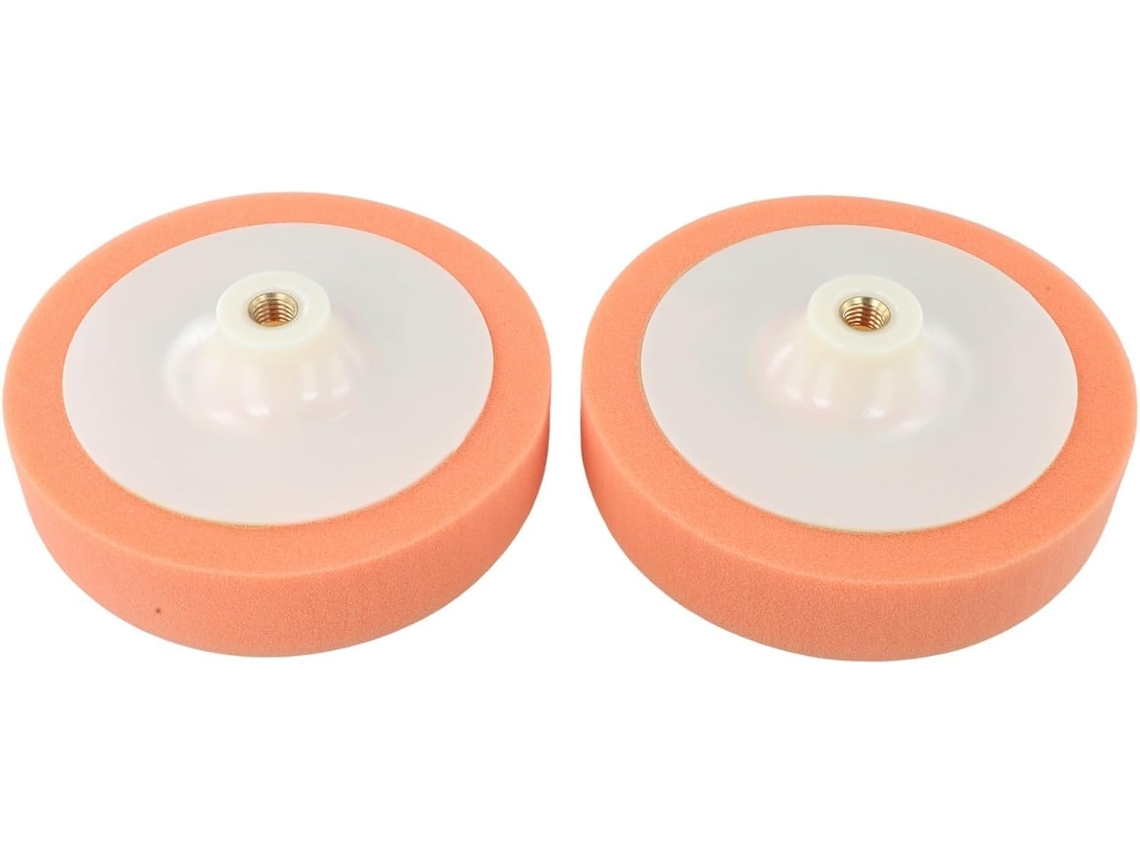 Conjunto De 2 Discos Polimento Esponja Laranja 7 Polegadas Para