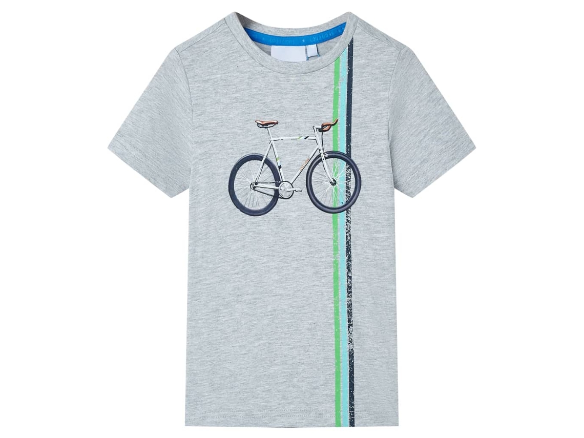 T-shirt De Manga Curta Para Criança Cinzento 140