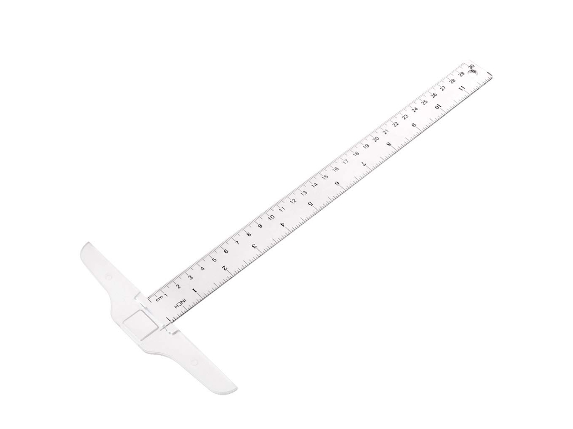 Régua Quadrada De Plástico Transparente T 30 Cm, Ferramenta Medição