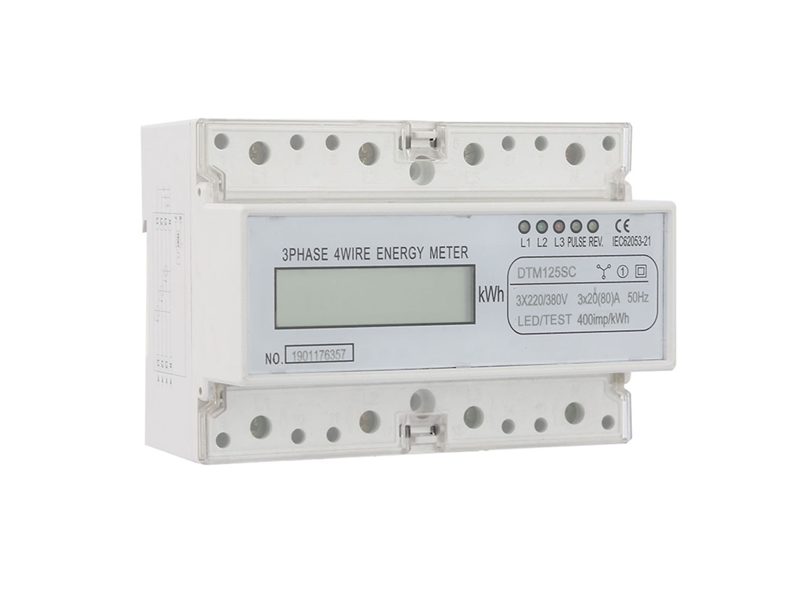 Medidor de Energia Digital Trifásico 220/380v 20 80a Contador Kwh Lcd