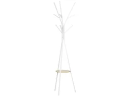 Cabide de Pé Metal e Mdf Cor Branco 45x45x180 cm Homcom