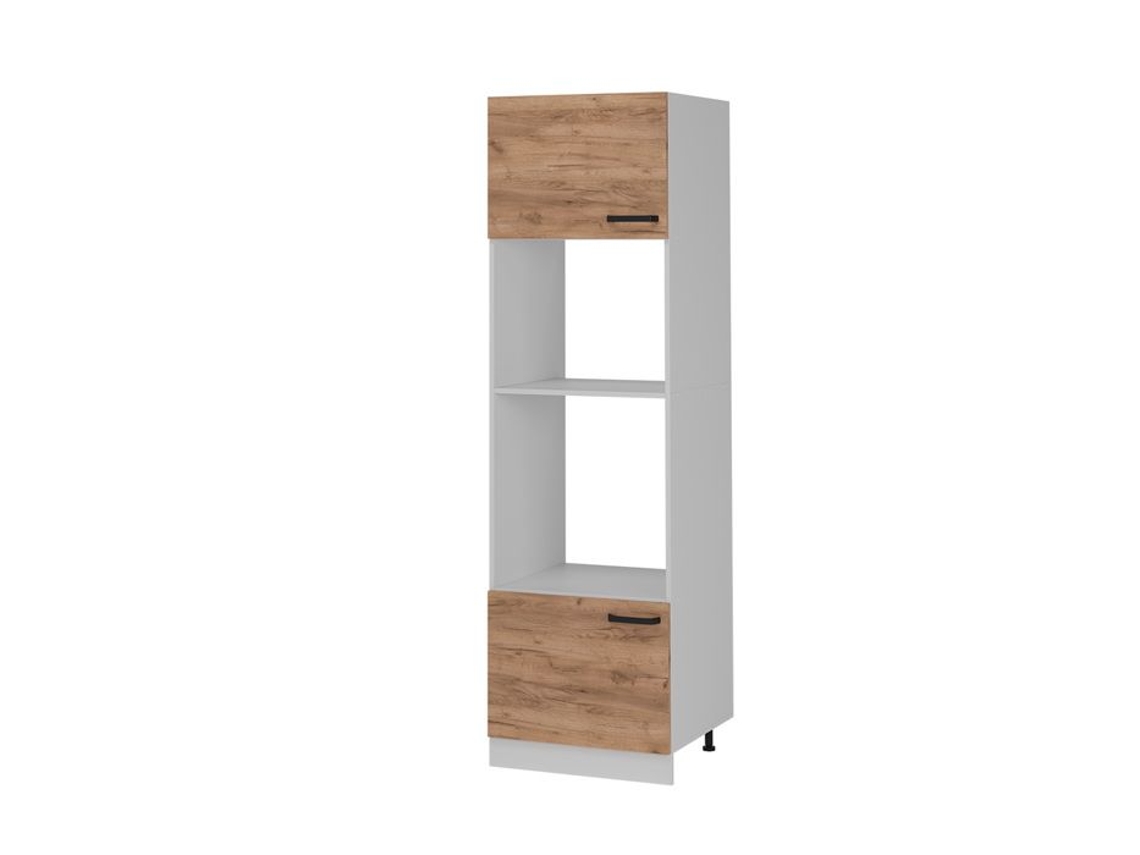 Armário Micro Ondas R Line, 60cm Sem Plano De Trabalho, Carvalho Dourado, Branco, Vicco