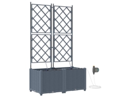 Conjunto 2 Vaso De Jardim Vidaxl Cinzento-claro Polipropileno (80 X 40 X 142 Cm)