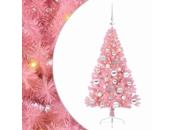 Árvore De Natal Artificial Iluminada Vidaxl Rosa Pvc (120 Cm)