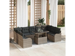 Vidaxl Conjunto De Sofá De Jardim 10 Unid. 9-número De Lugares Cinzeto