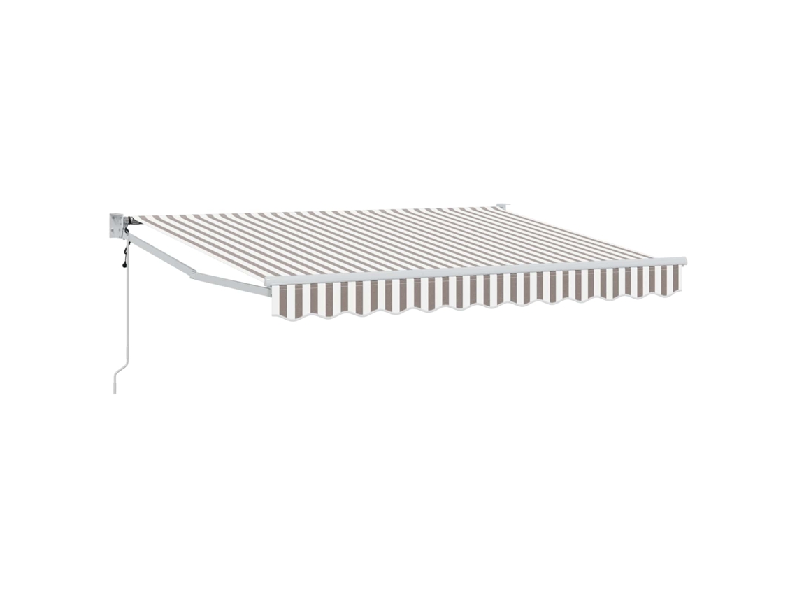 Vidaxl Toldo Retrátil Elétrico Cinza Claro E Branco 4 × 3 M