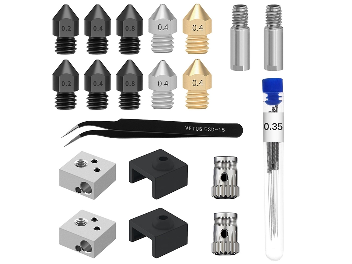 Conjunto De Ferramentas Para Peças De Impressora 3d Bocal De Bloco De Alumínio Mk8 Roda De Extrusão De Meia
