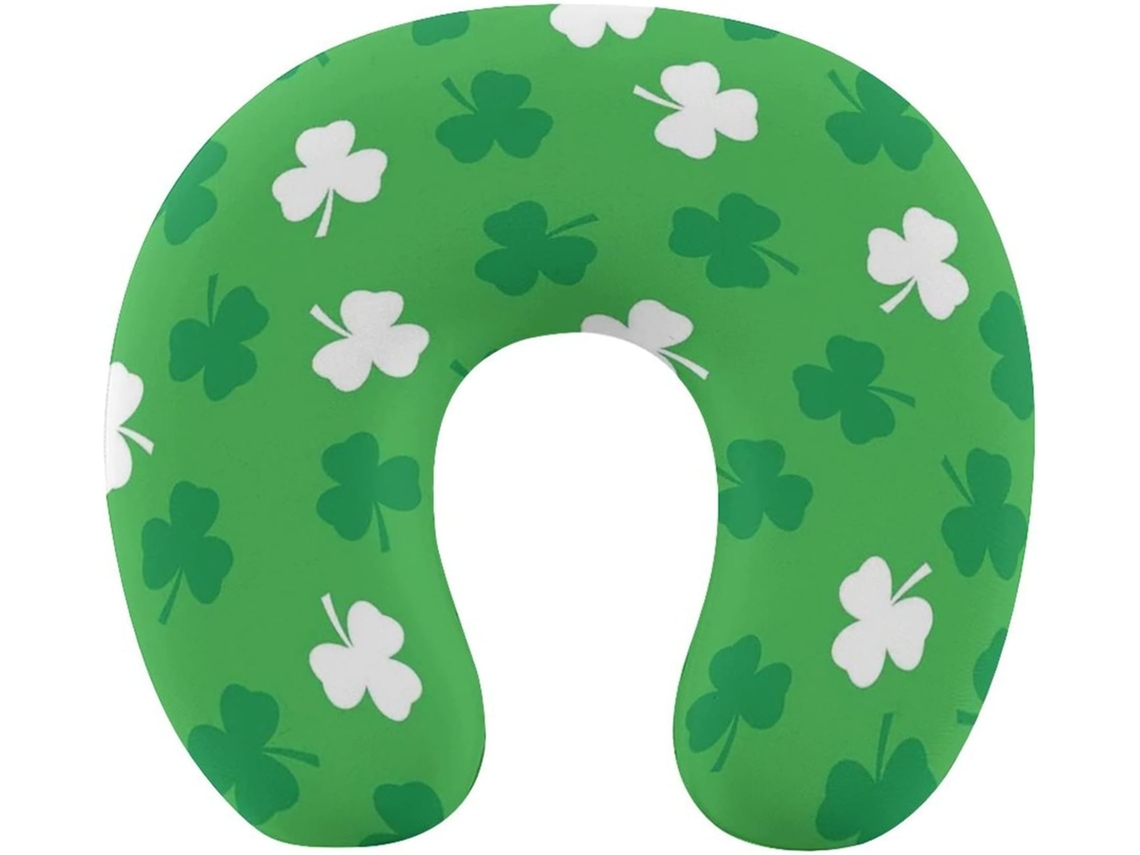 Travesseiro de Viag Shamrock, Apoio para Pescoço, Suporte em Espuma Viscoelástica, Acessórios, Lavável