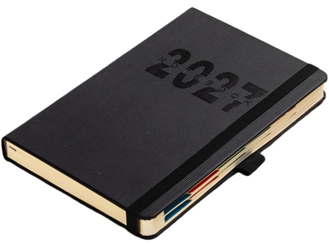 Agenda 2027, Tamanho A5, Com Separadores Mensais E Capa Dura Em Couro Pu Preto Panoona