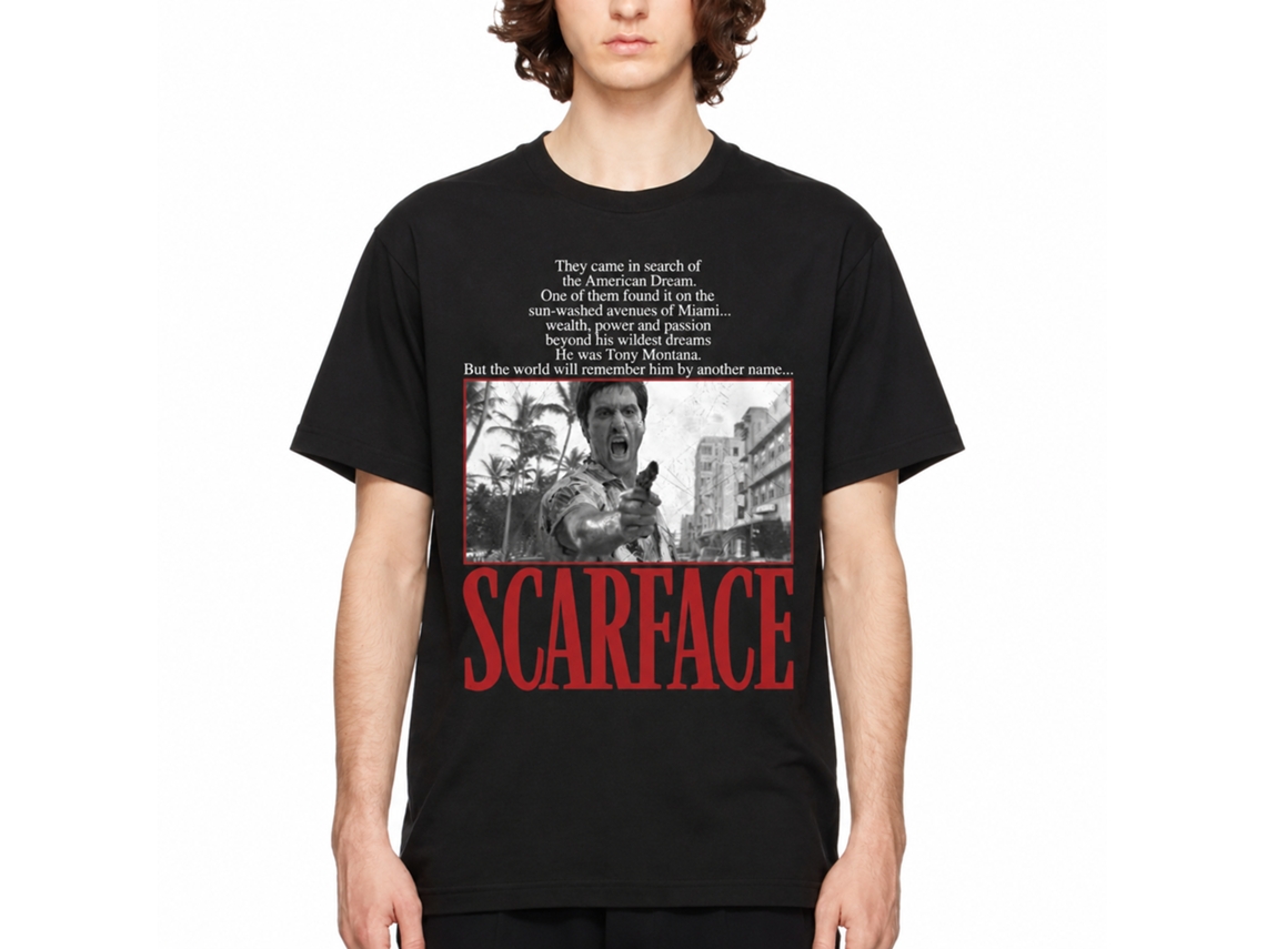 Rockinstone Scarface Movie American Dream Quote Black Adult T-shirt Size:s