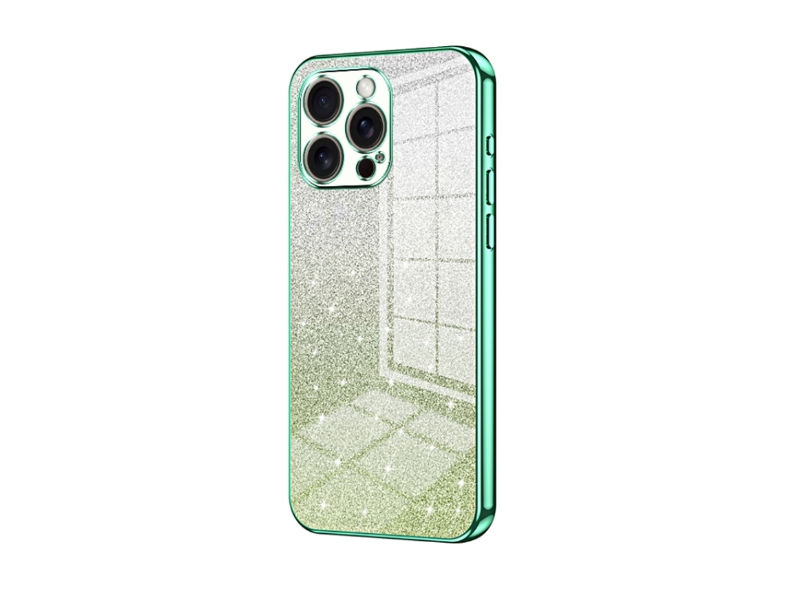 Capa Para Iphone 16 Pro Max - Glitter Degradê - Acabamento Eletroplaqueado