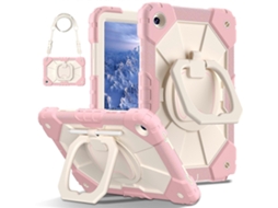 Capa resistente para Samsung Galaxy Tab A9 com alça de ombro e suporte em ouro rosa Hengrongshen