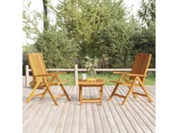 Vidaxl 3 Pcs Conjunto Lounge De Jardim Madeira De Teca Maciça
